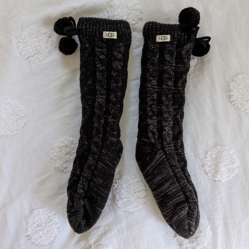 Ugg Pom Pom Fleece Lined Crew Socks